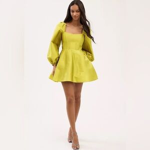 Anthropologie BHLDN Sage Balloon Puff-Sleeve Mini